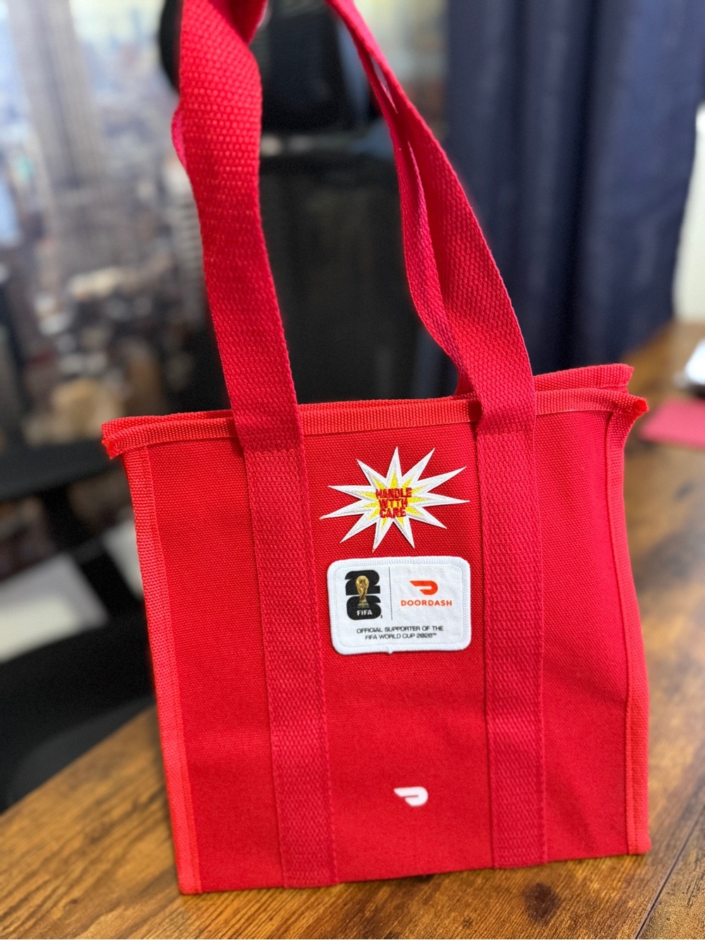 DoorDash FIFA World Cup Canvas Tote Bag with Patches